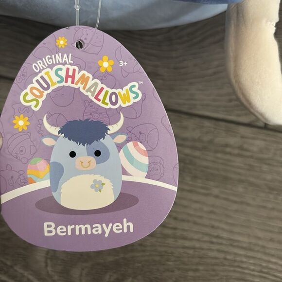 Squishmallowa Bermayeh Blue and Cream Plush Cow - Picture 3 of 3
